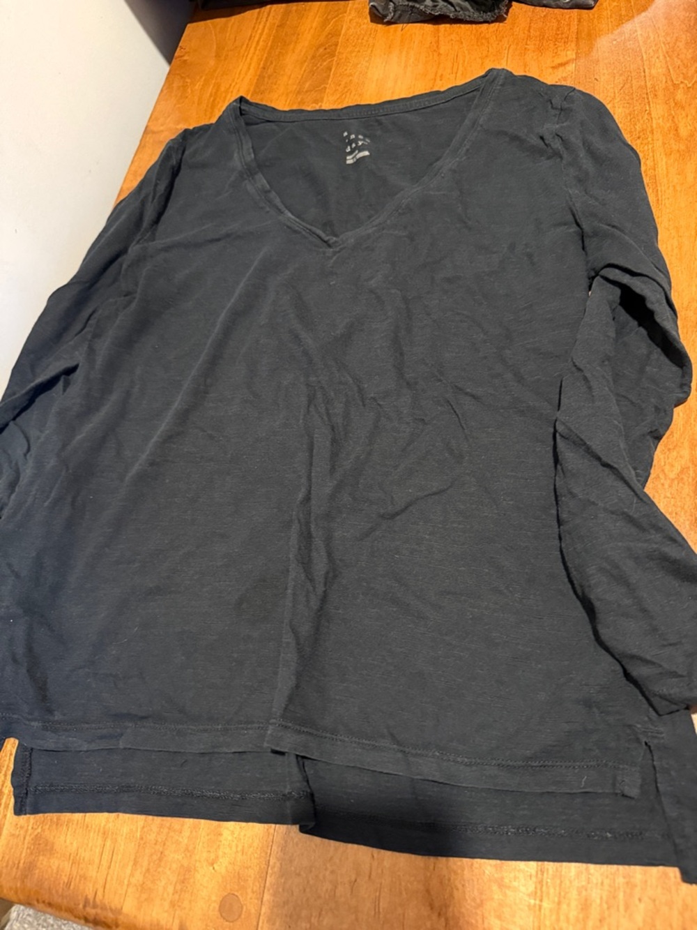 a new day Black 3/4 Sleeve V-Neck Shirt